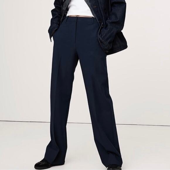 Banana Republic High Rise Modern Straight Refined Pant Hyper Navy Blue 12 - Picture 1 of 13